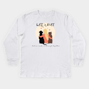 Be Pawsitive Kids Long Sleeve T-Shirt